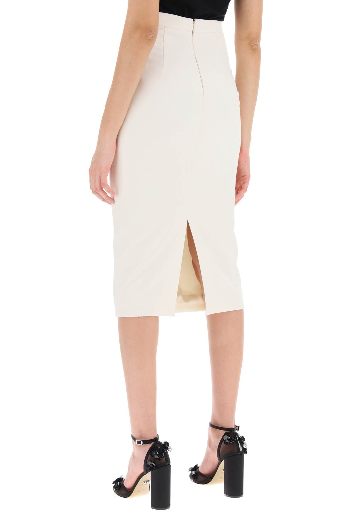 ROLAND MOURET midi cady skirt in