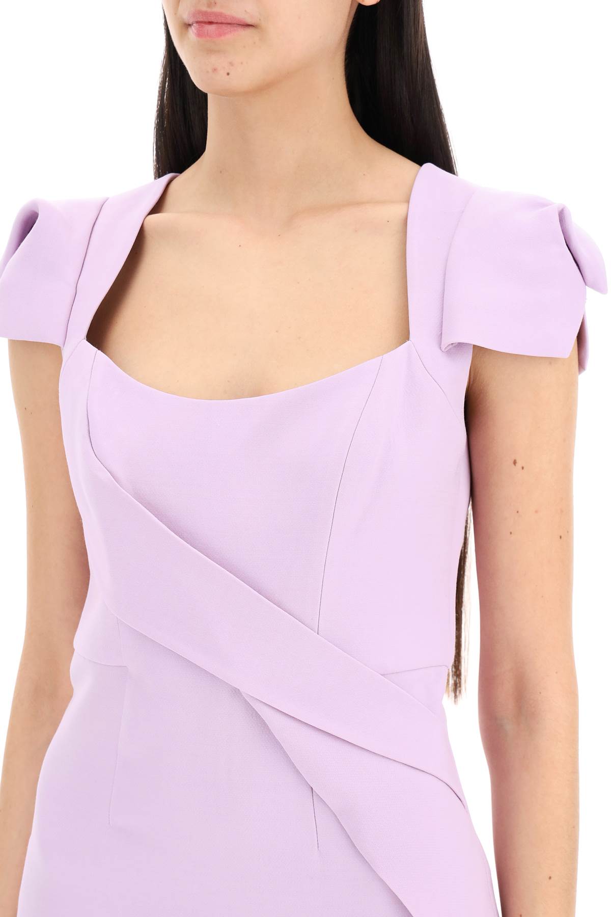 ROLAND MOURET midi dress with draped detailing