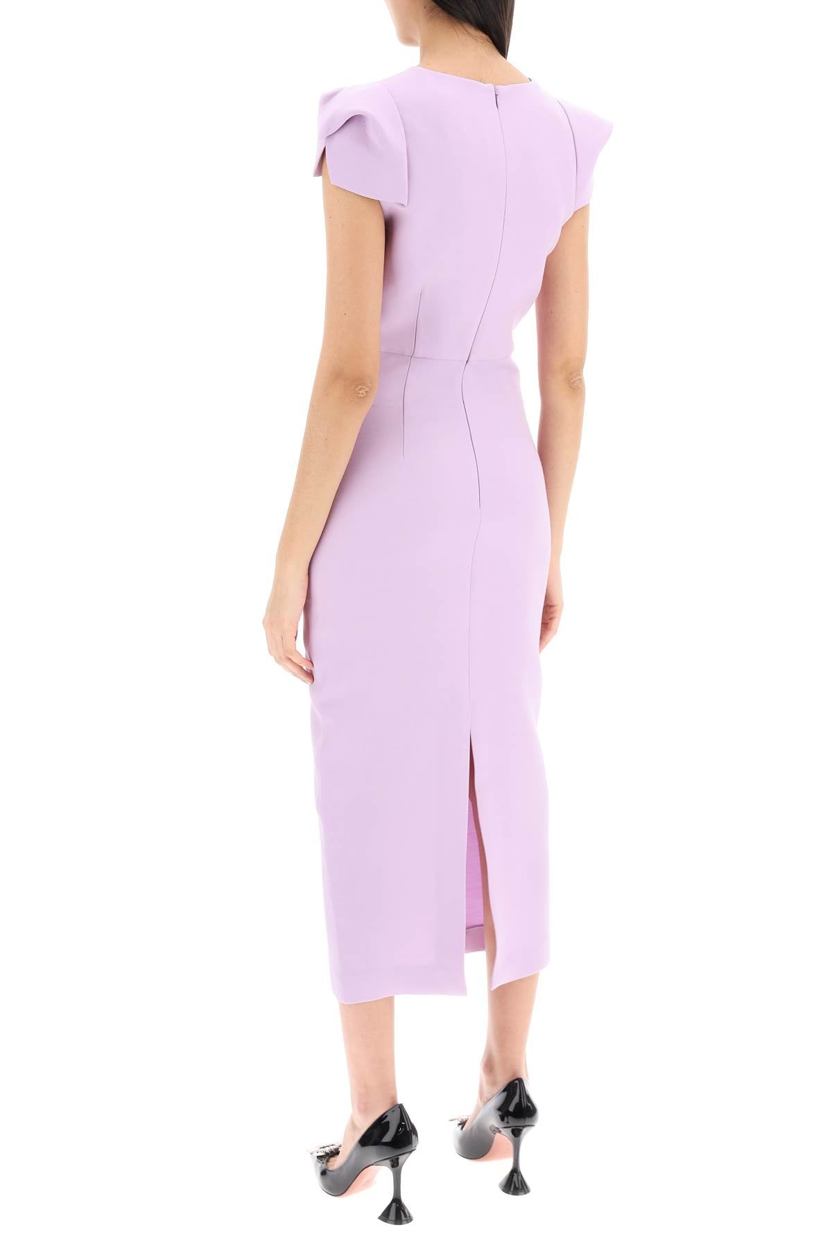 ROLAND MOURET midi dress with draped detailing