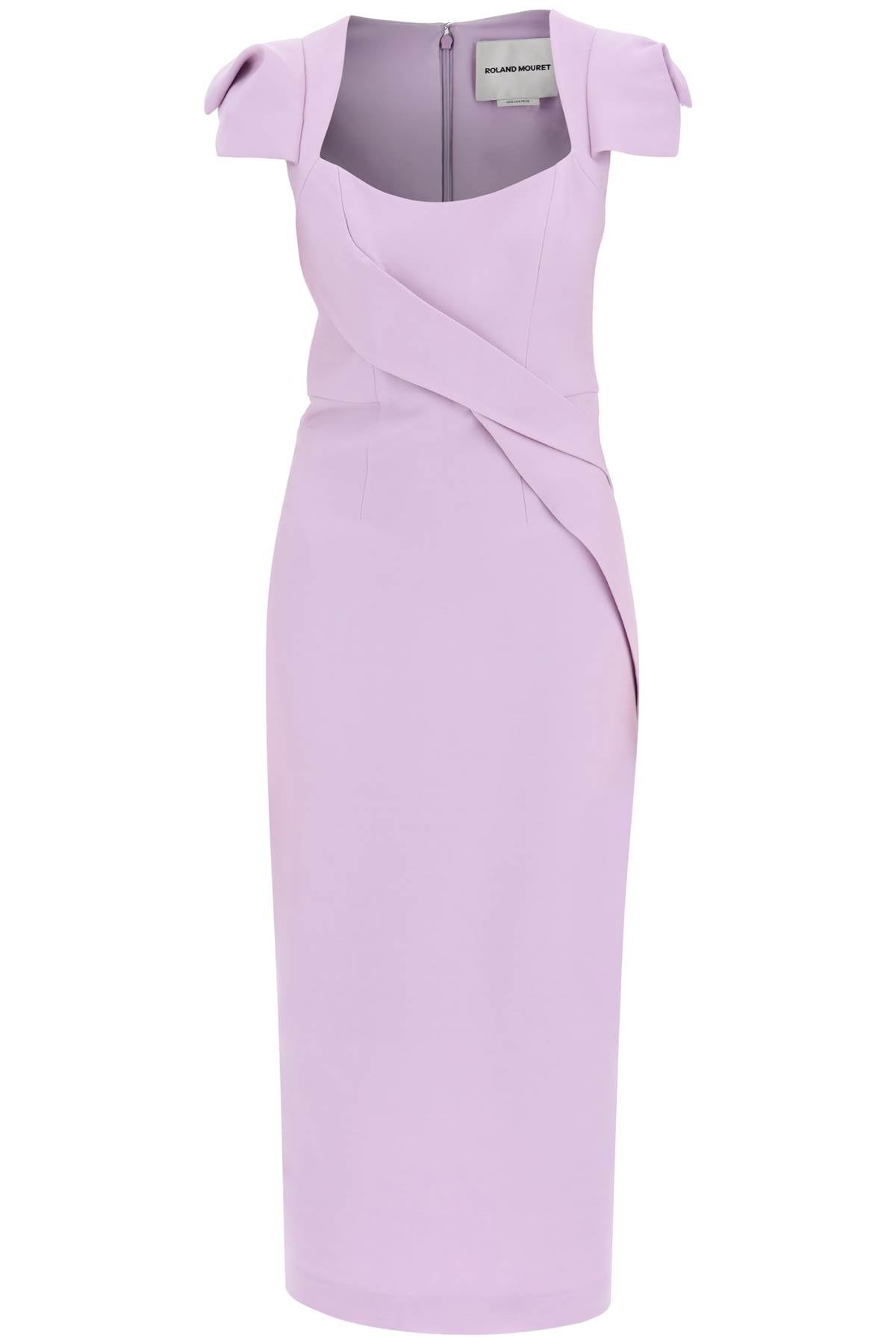 ROLAND MOURET midi dress with draped detailing