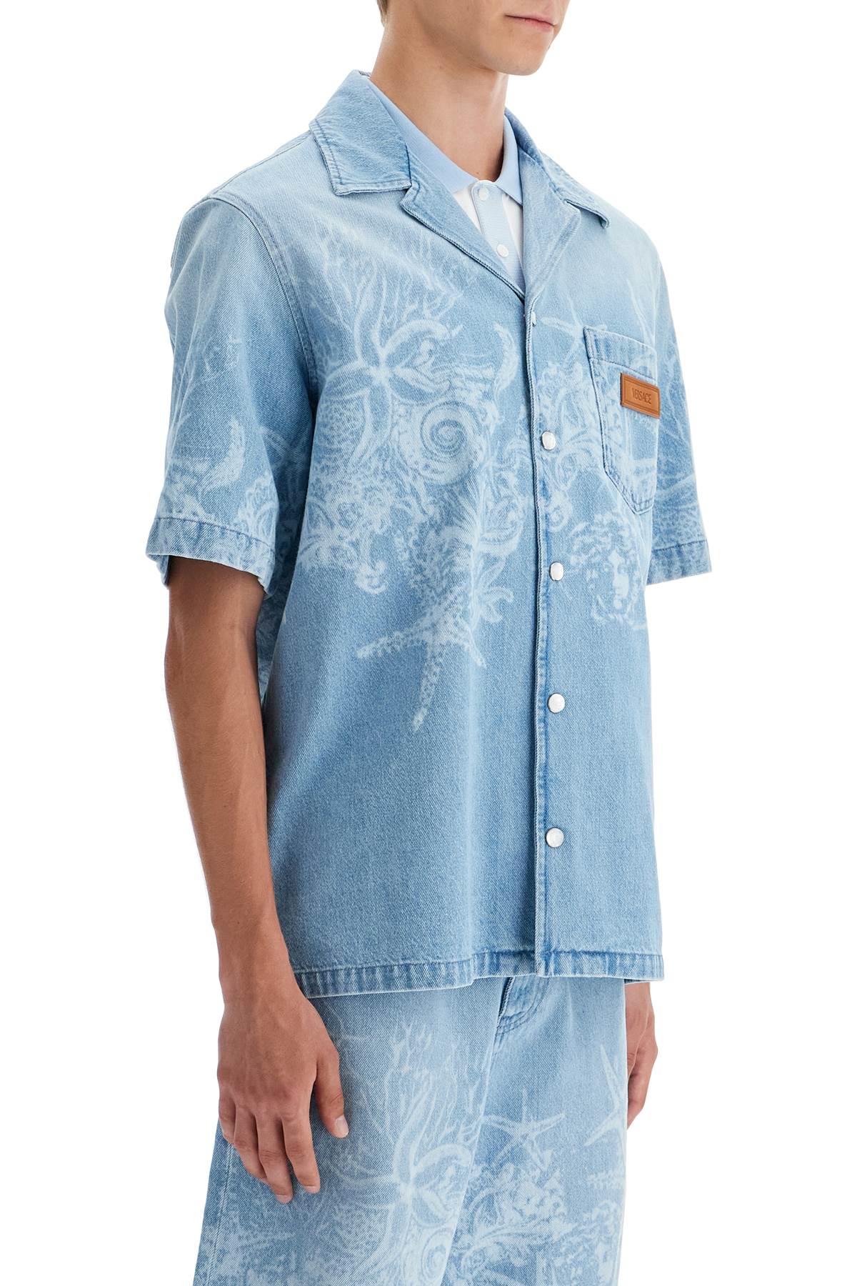 VERSACE barocco sea denim shirt