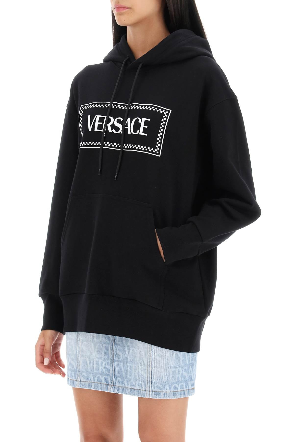 VERSACE hoodie with logo embroidery