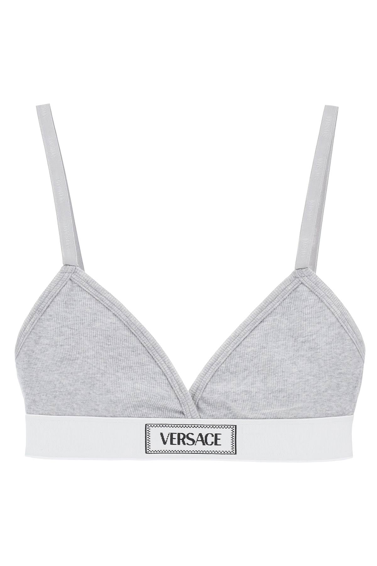 VERSACE '90s logo ribbed bralette