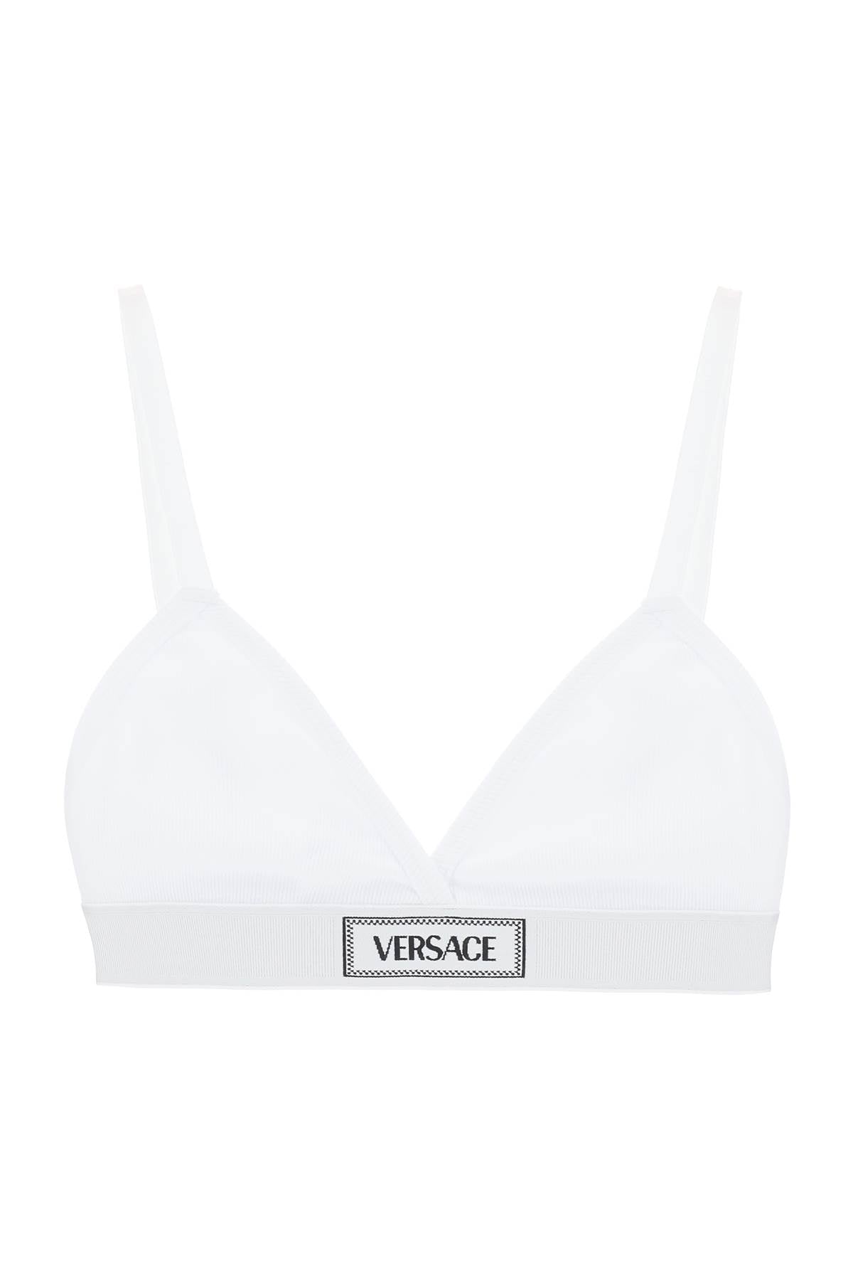 VERSACE '90s logo ribbed bralette