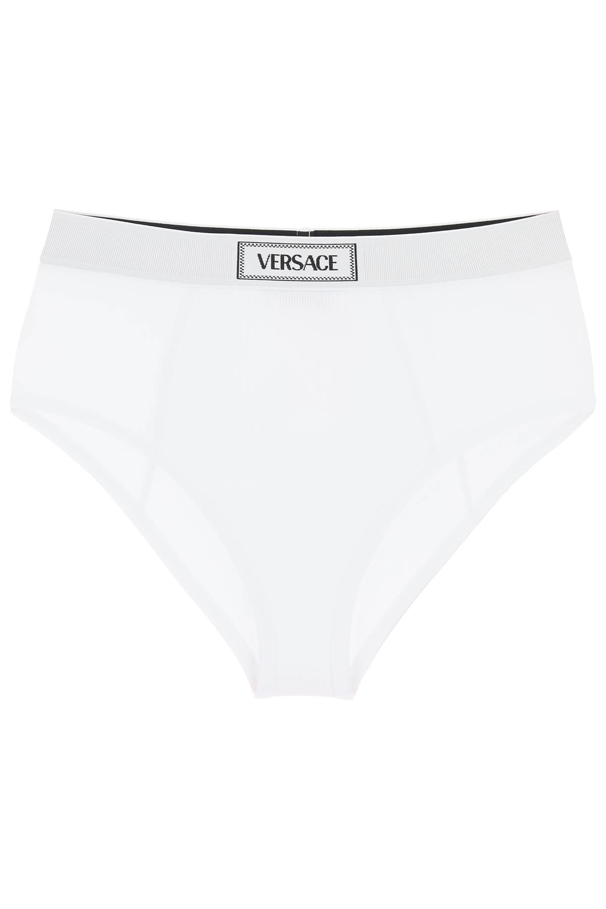 VERSACE ribbed briefs with '90s logo