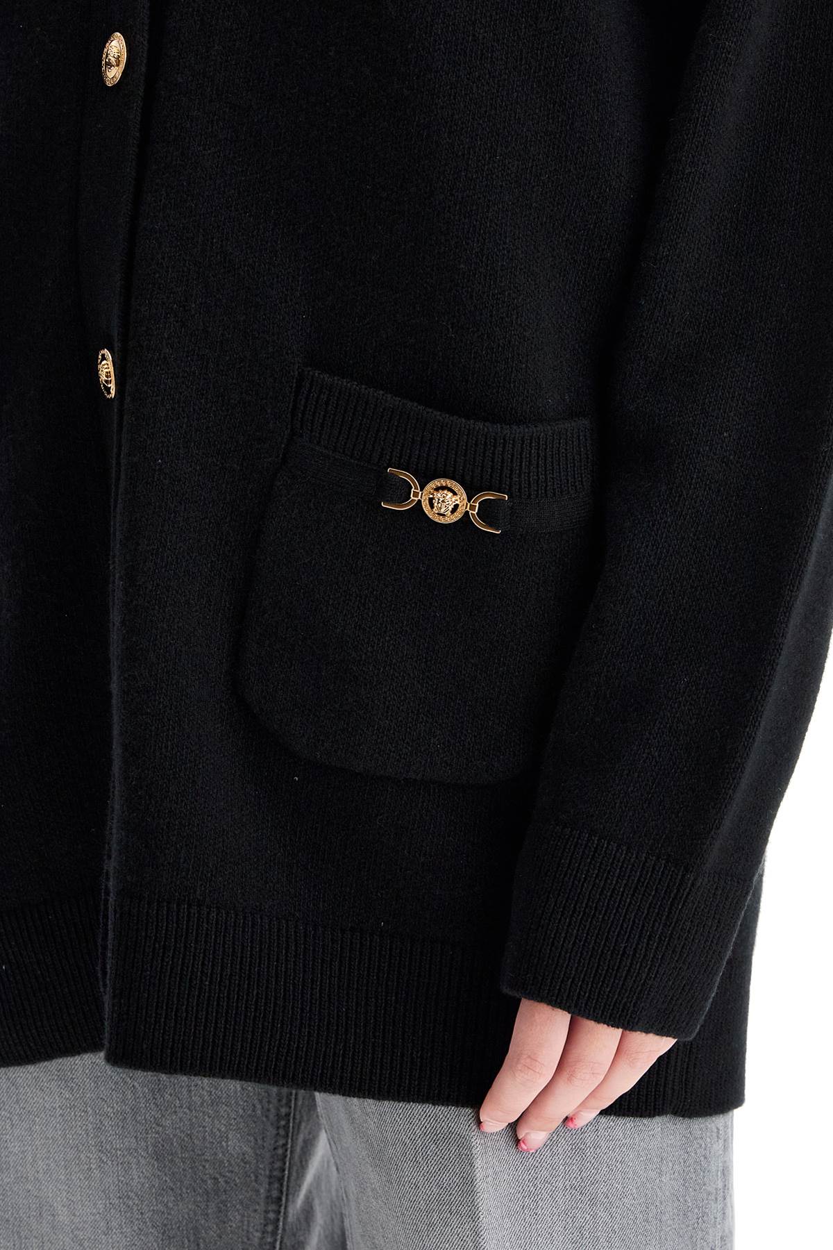 VERSACE boxy wool and cashmere cardigan