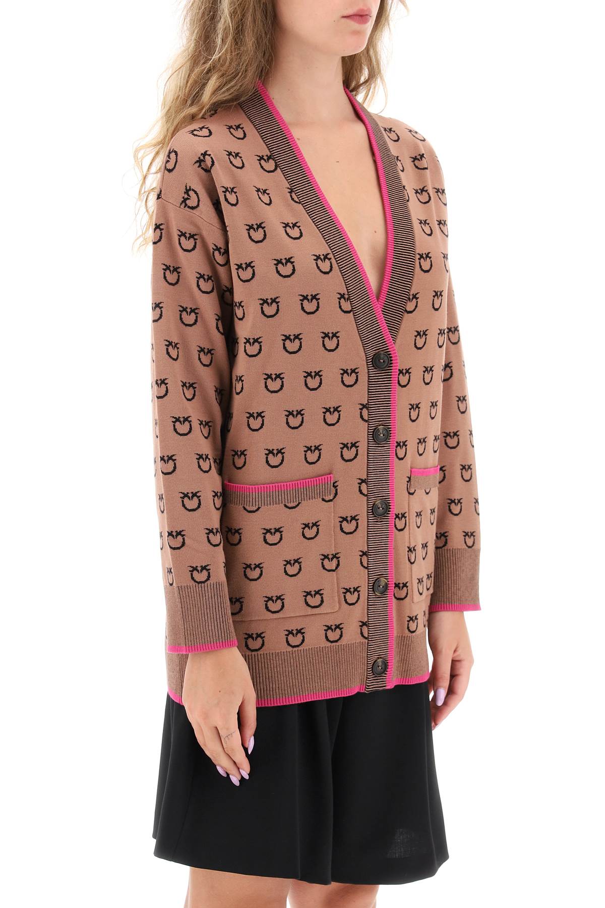 PINKO 'lama' all-over logo cardigan