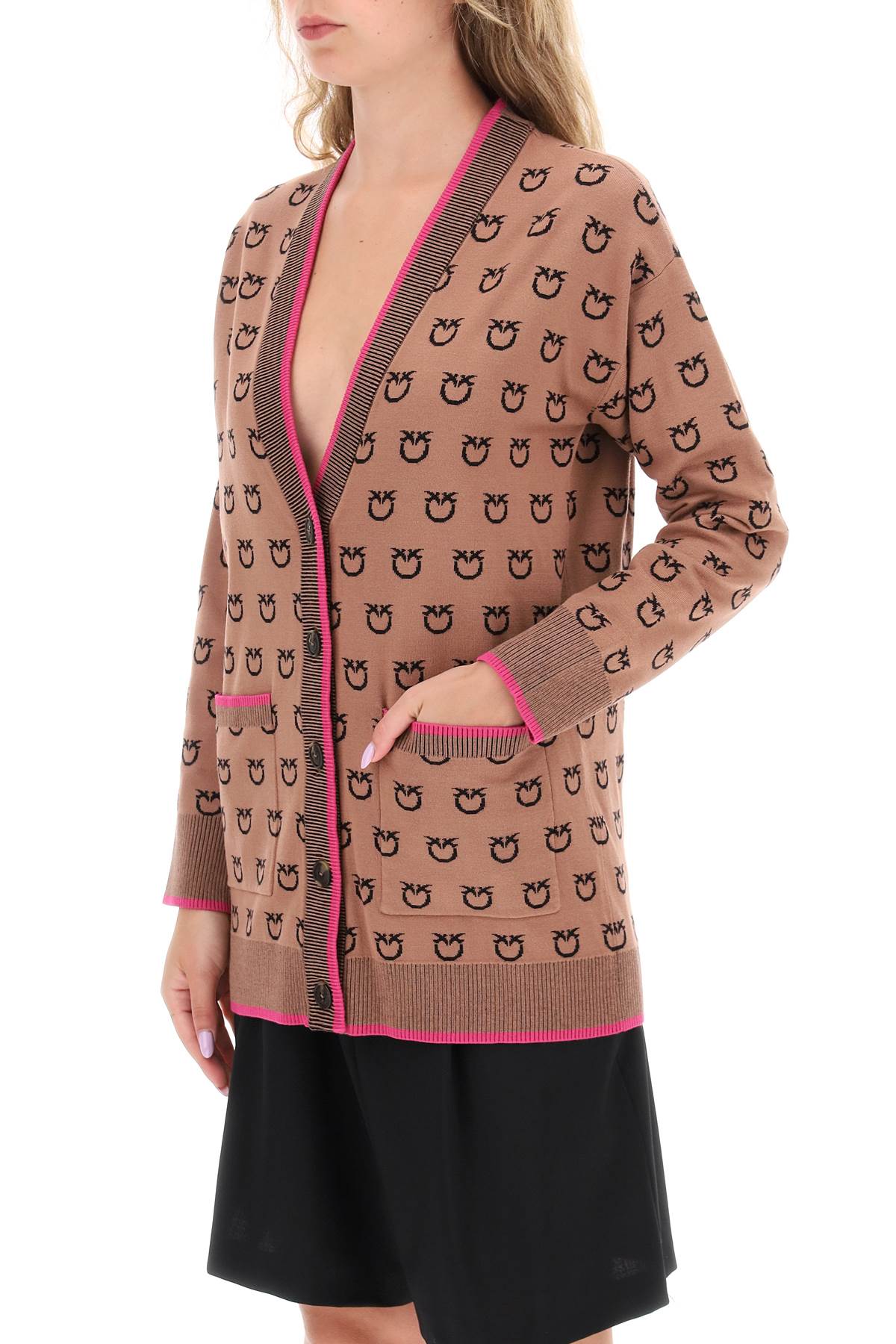 PINKO 'lama' all-over logo cardigan