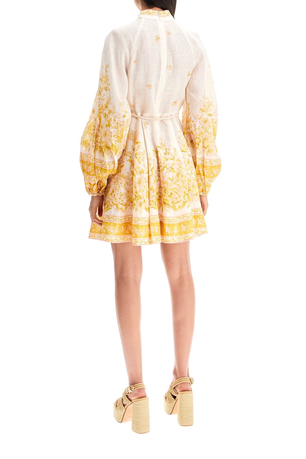 ZIMMERMANN floral linen mini dress with