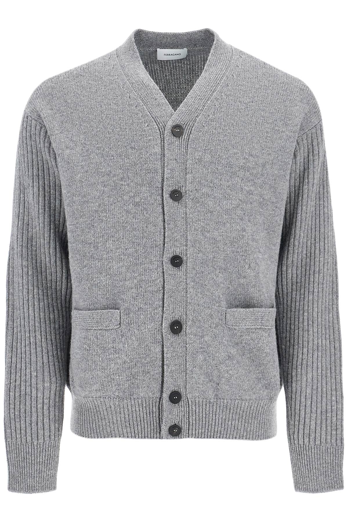 FERRAGAMO wool cardigan with patches