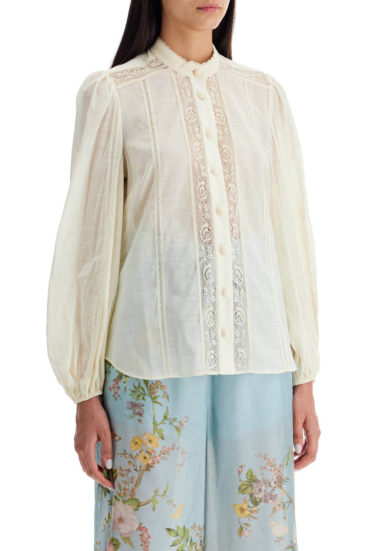 ZIMMERMANN halliday lace-trimmed shirt