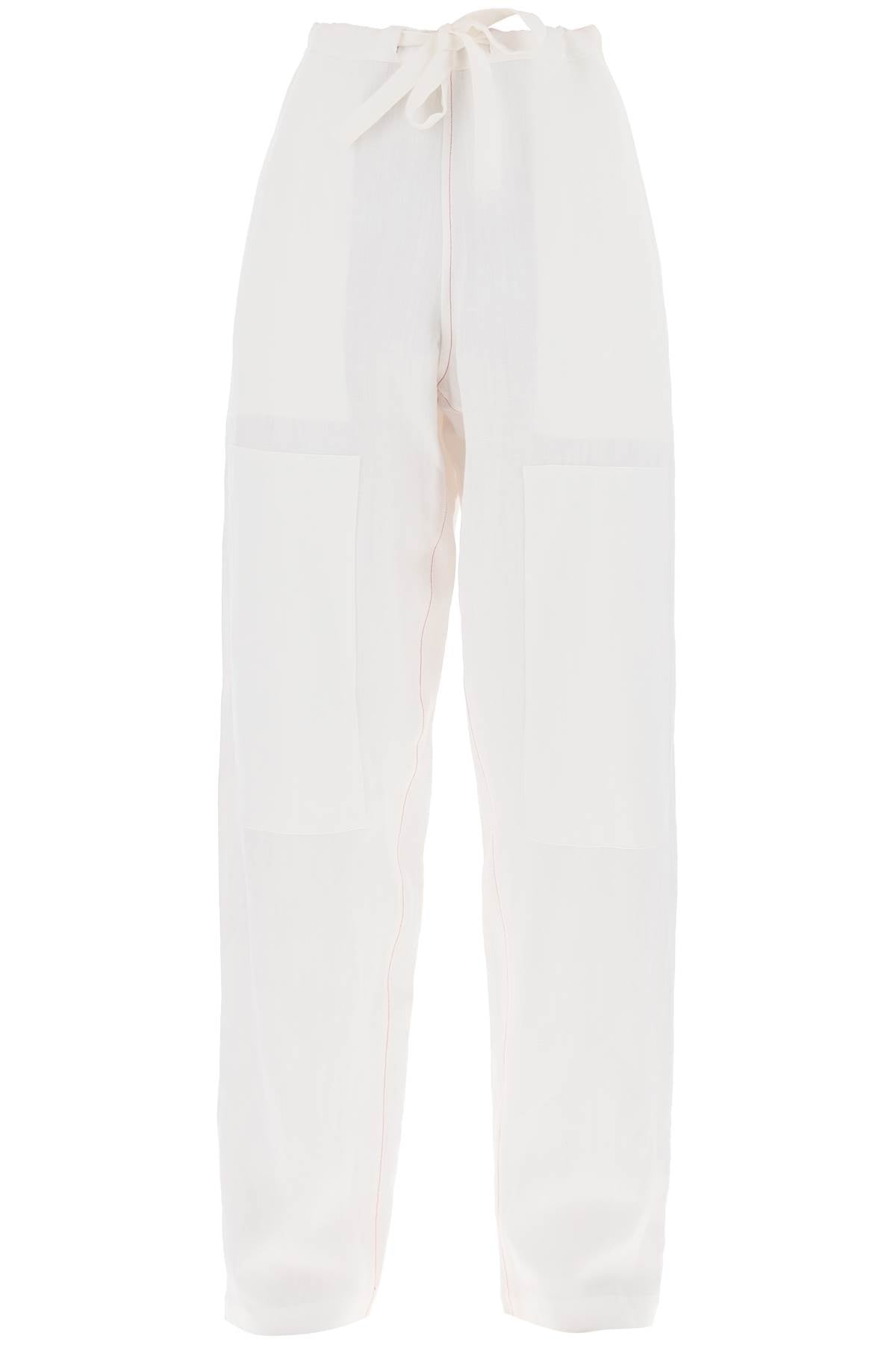 FERRAGAMO work

linen blend pants with patchwork