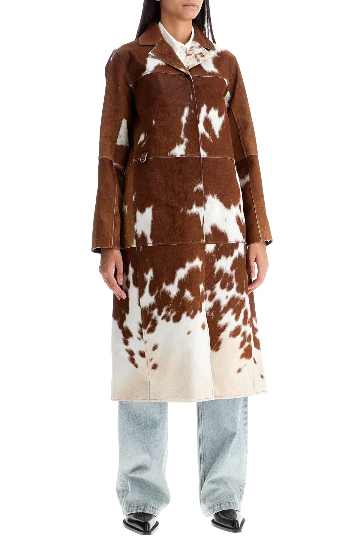 SAKS POTTS long gio coat in pony hair