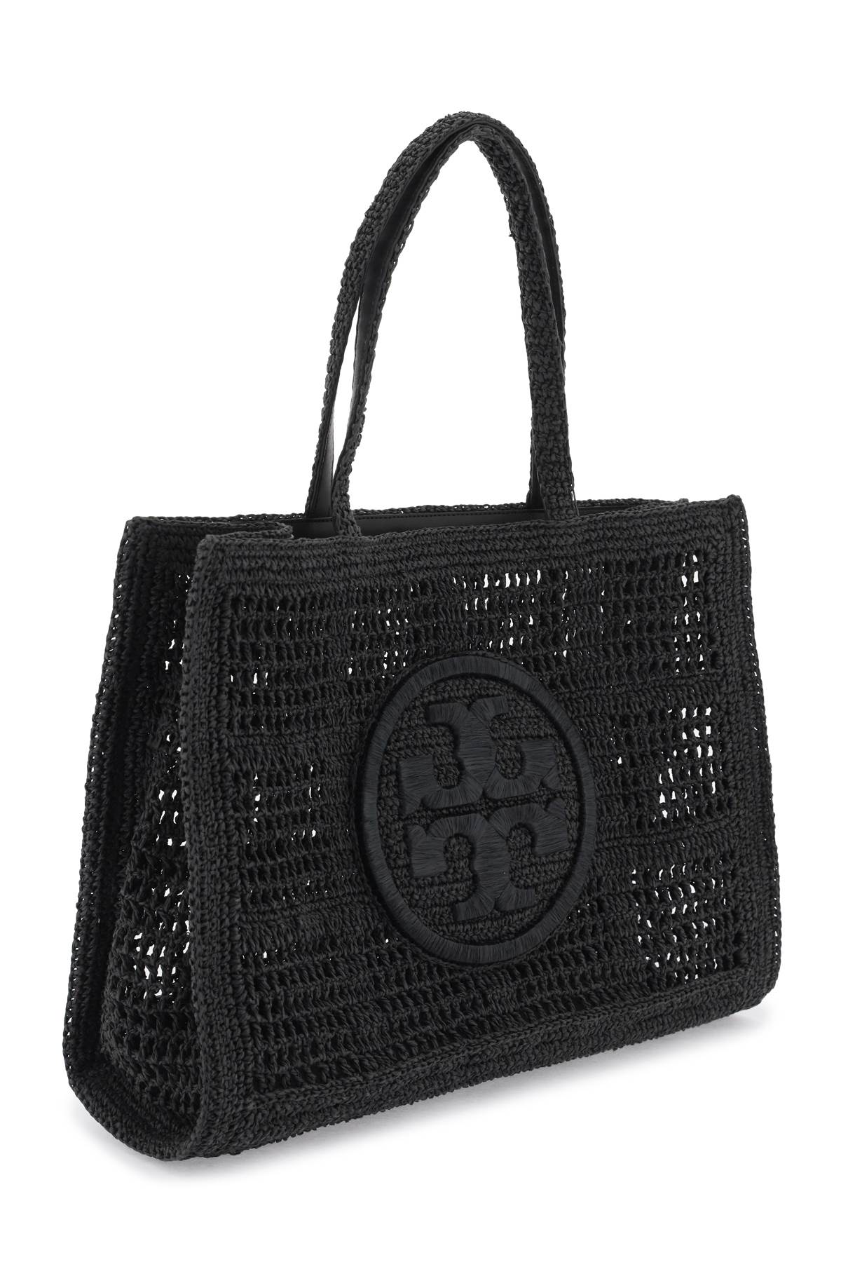 TORY BURCH ella crochet raffia tote bag in