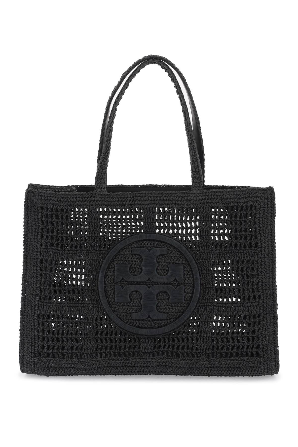 TORY BURCH ella crochet raffia tote bag in