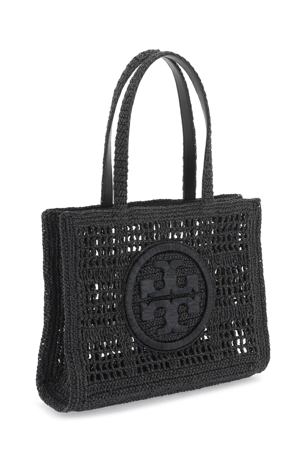 TORY BURCH ella crochet raffia tote bag in