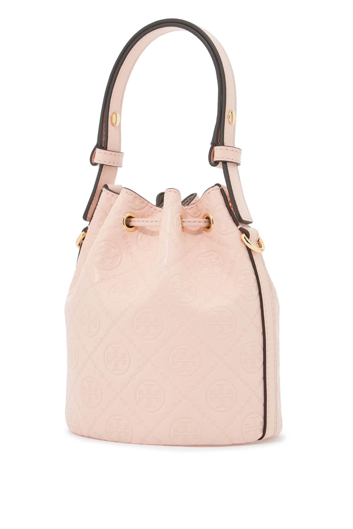 TORY BURCH mini t monogram leather bucket bag