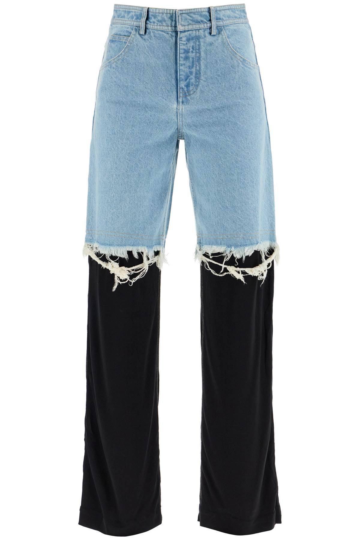 CHRISTOPHER ESBER high-waisted jeans with jersey inserts