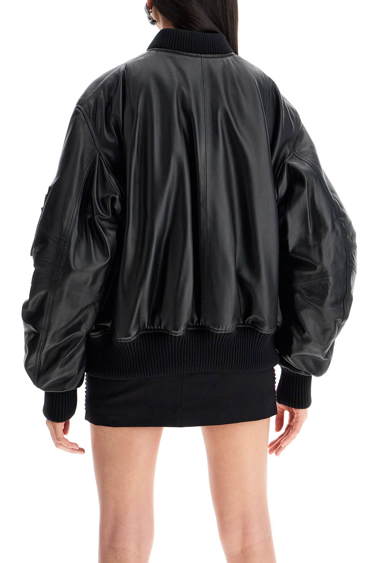 THE ATTICO anja leather bomber jacket