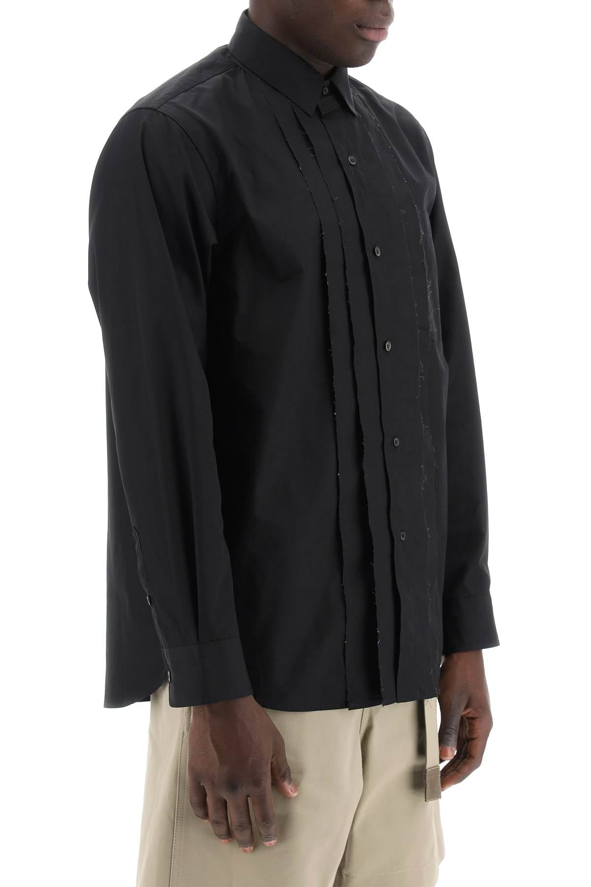 SACAI layered poplin effect shirt with