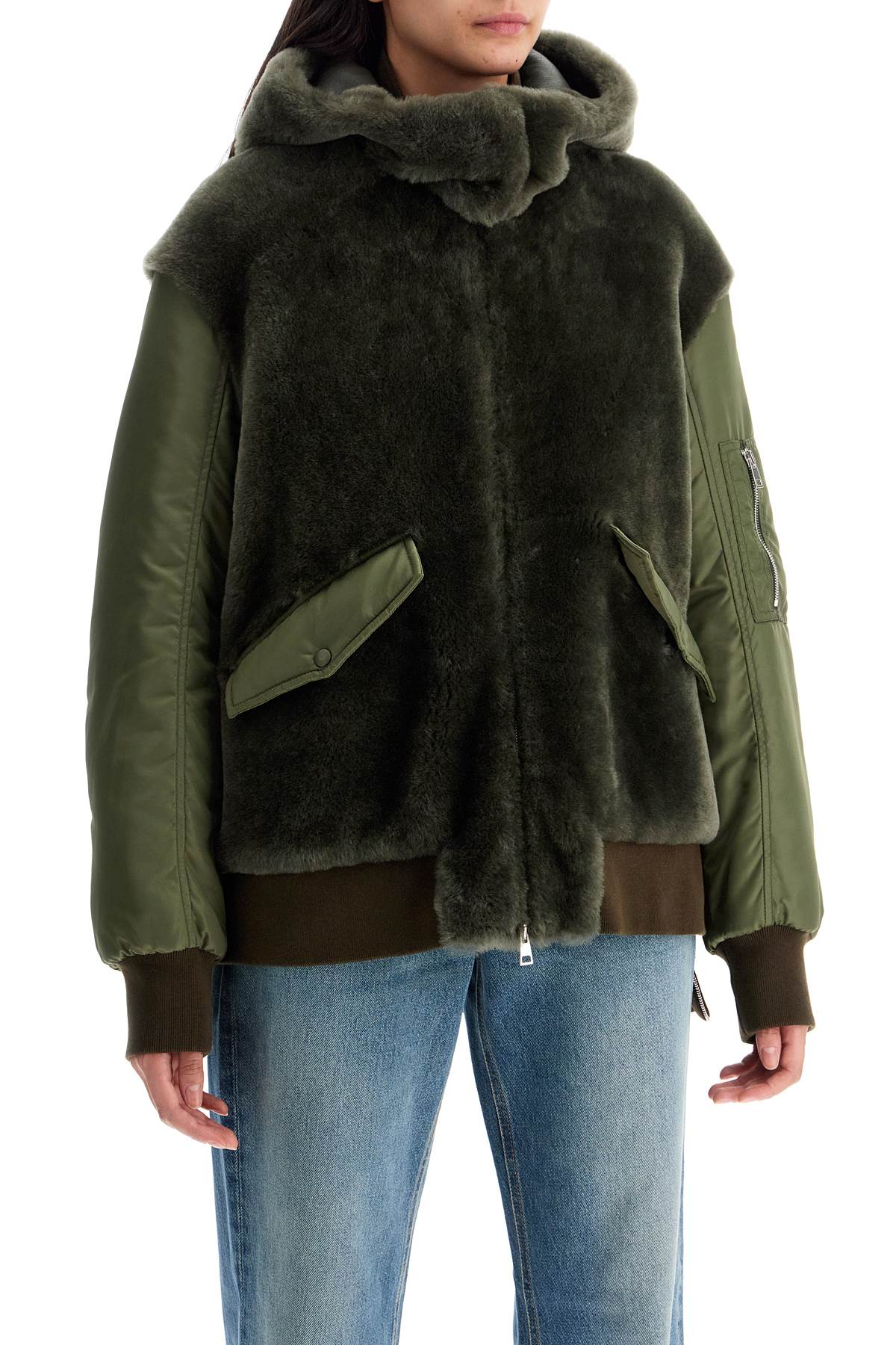 BLANCHA shearling insert jacket with