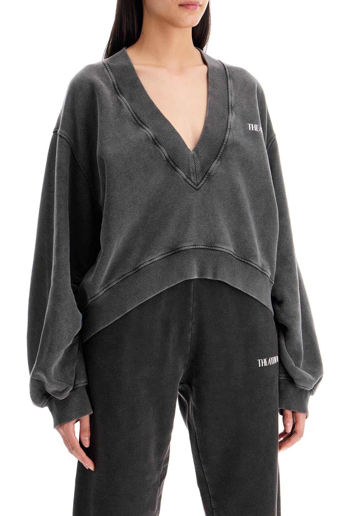 THE ATTICO "oversized v-neck sweatshirt