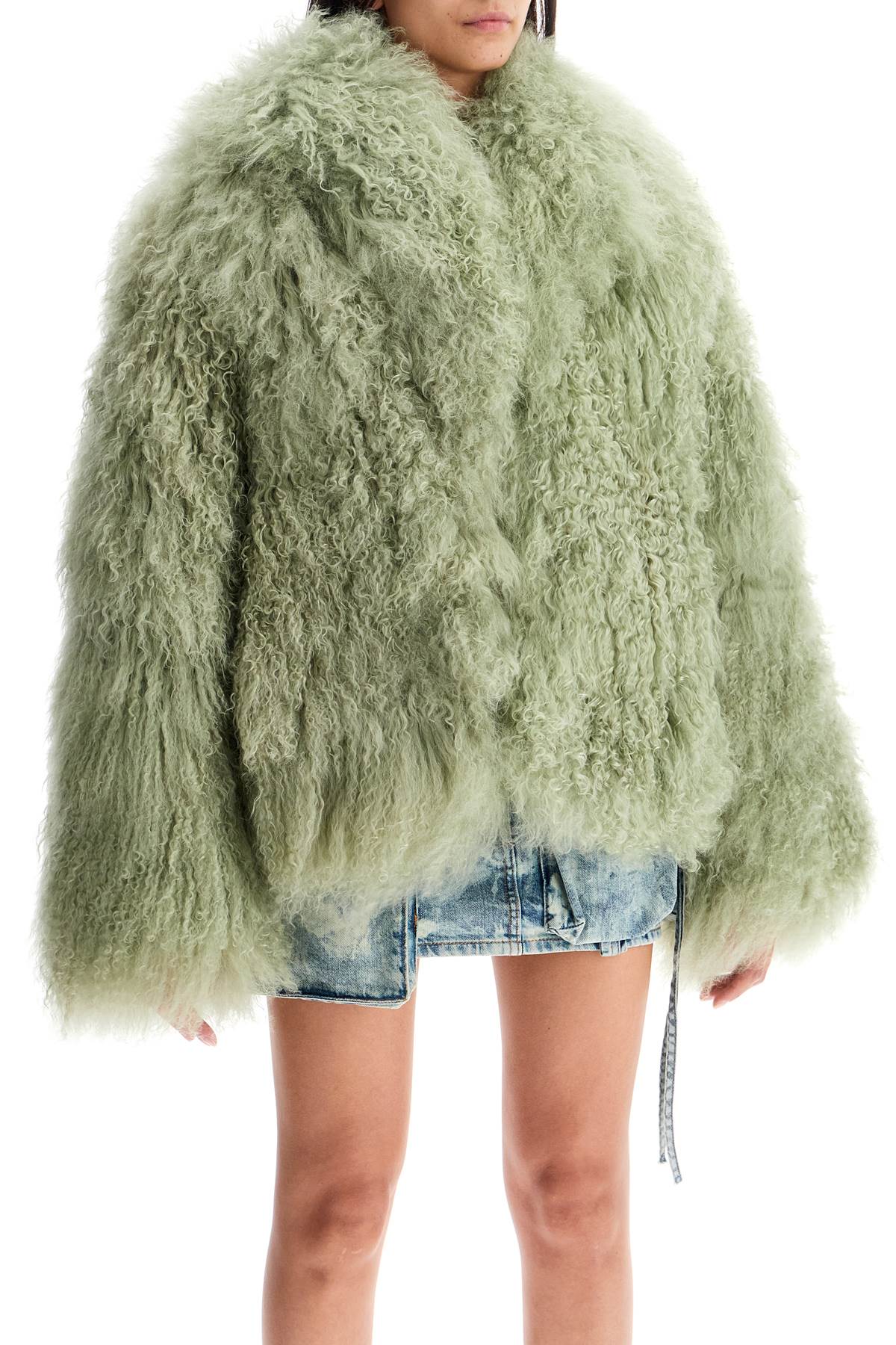 THE ATTICO short oversized mongolian fur coat