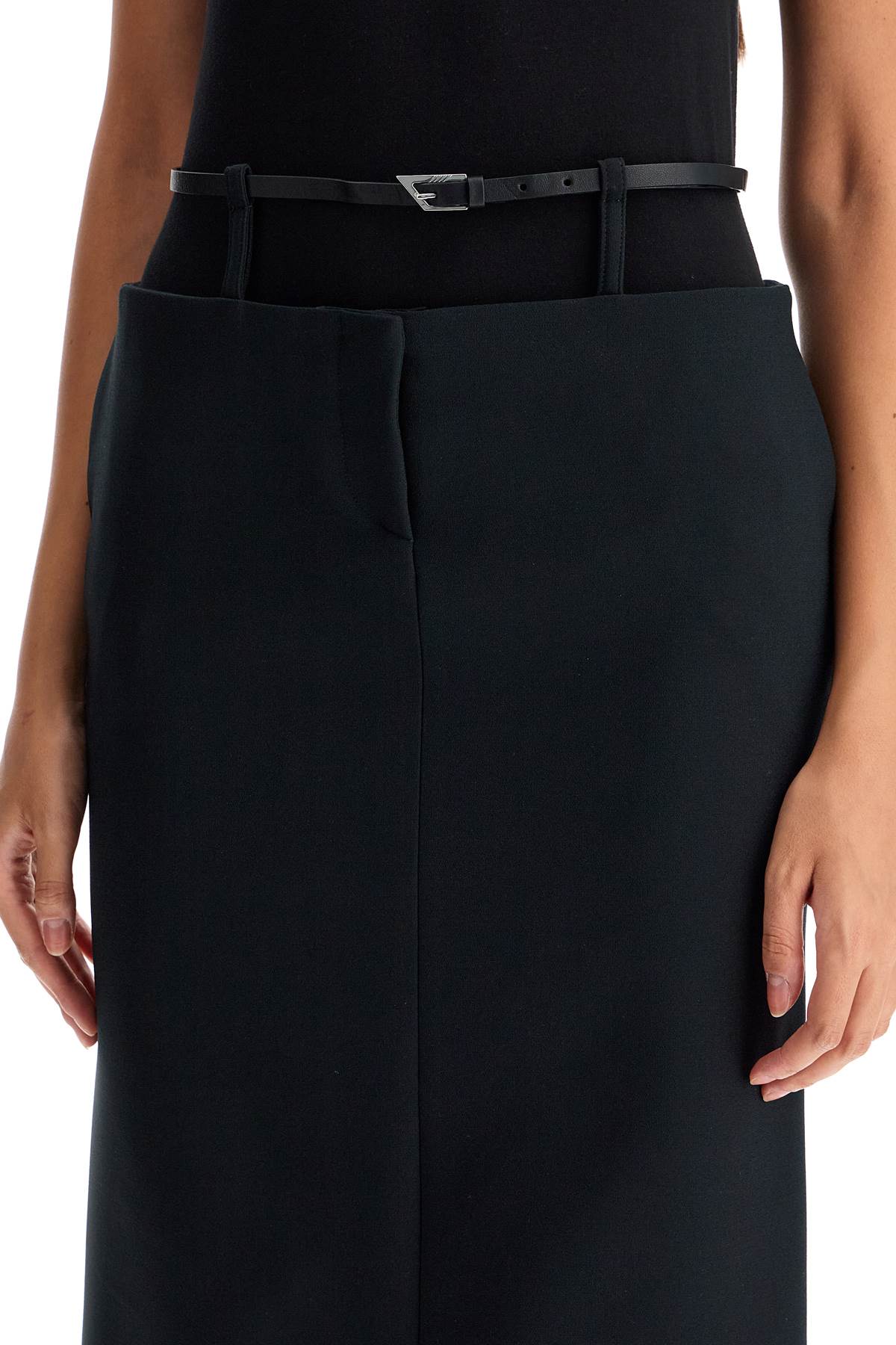 THE ATTICO midi skirt with thin belt