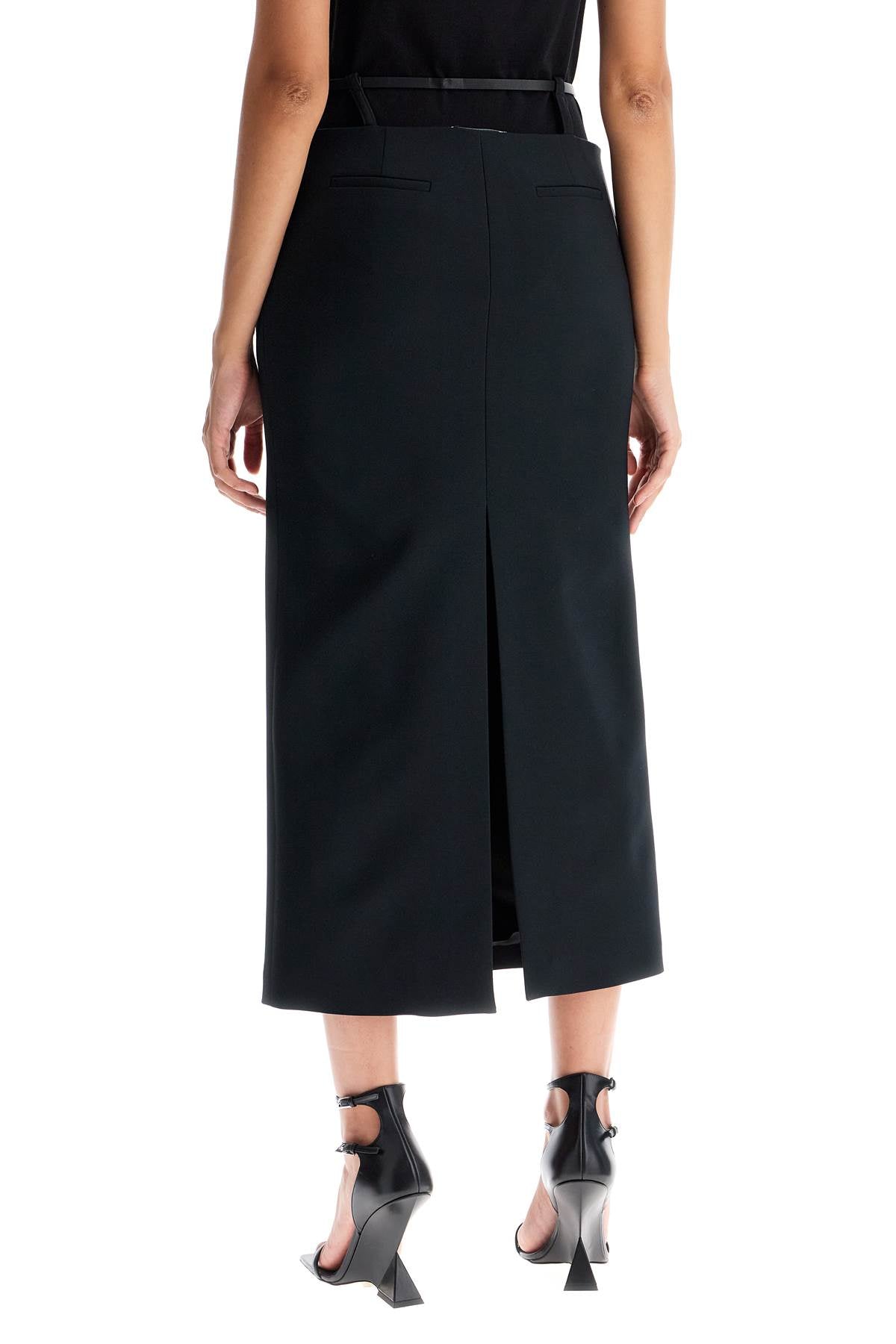 THE ATTICO midi skirt with thin belt