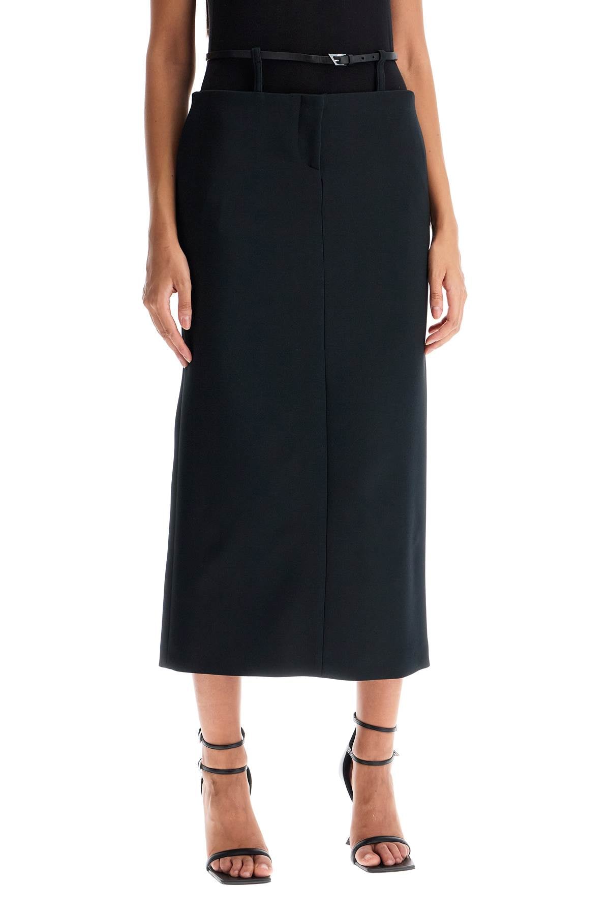 THE ATTICO midi skirt with thin belt