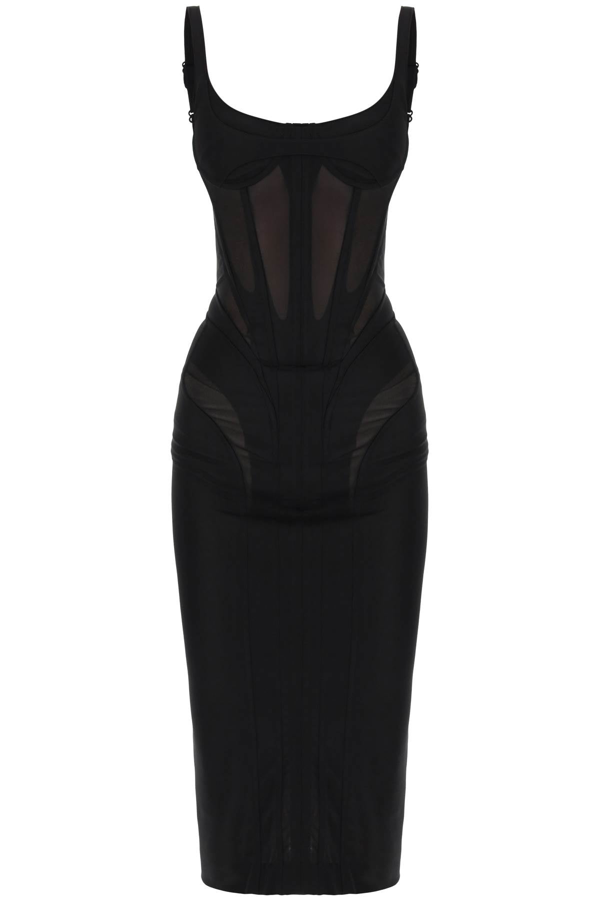 MUGLER midi dress with corset