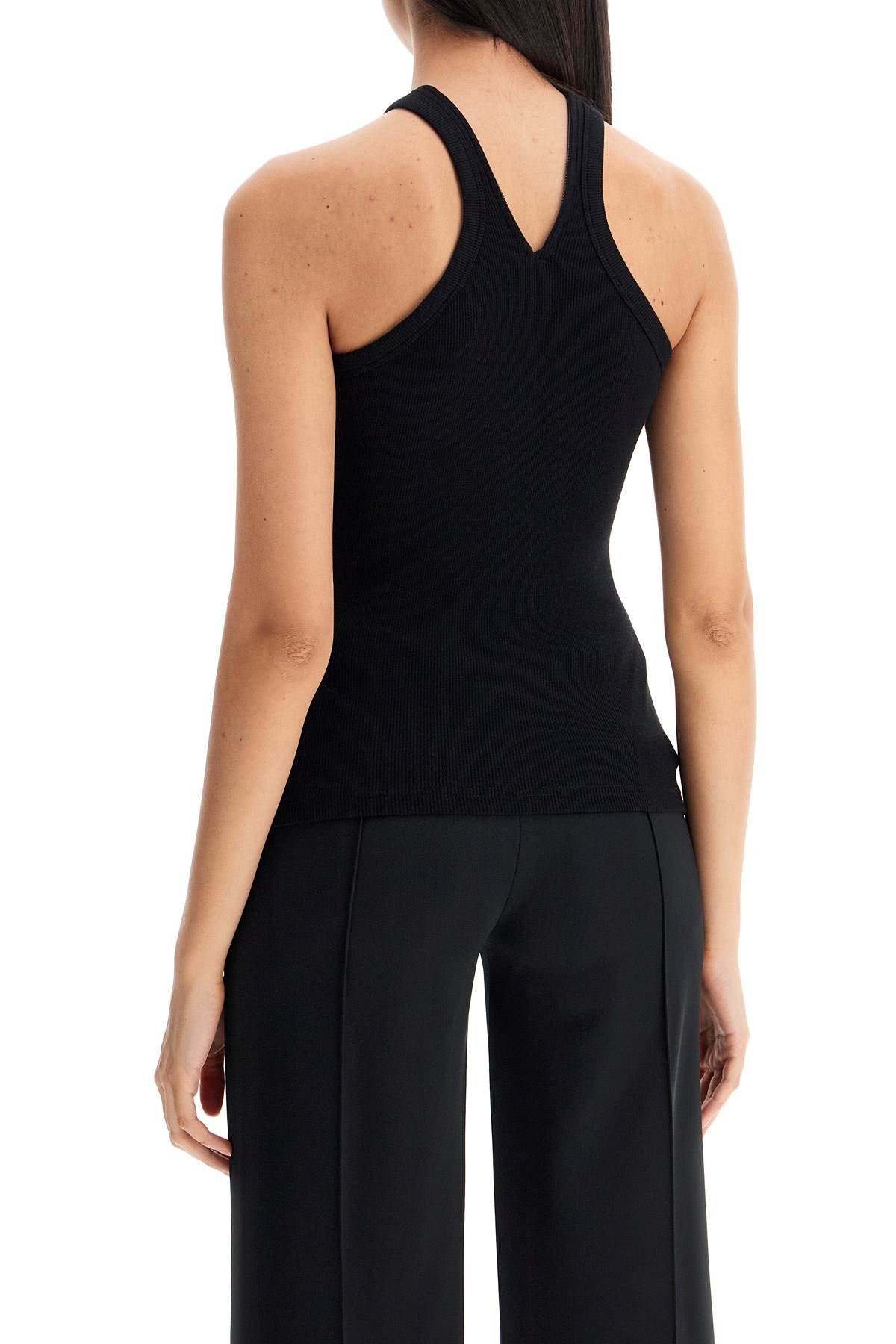 COURREGES ribbed tank top with zipper on the neckline