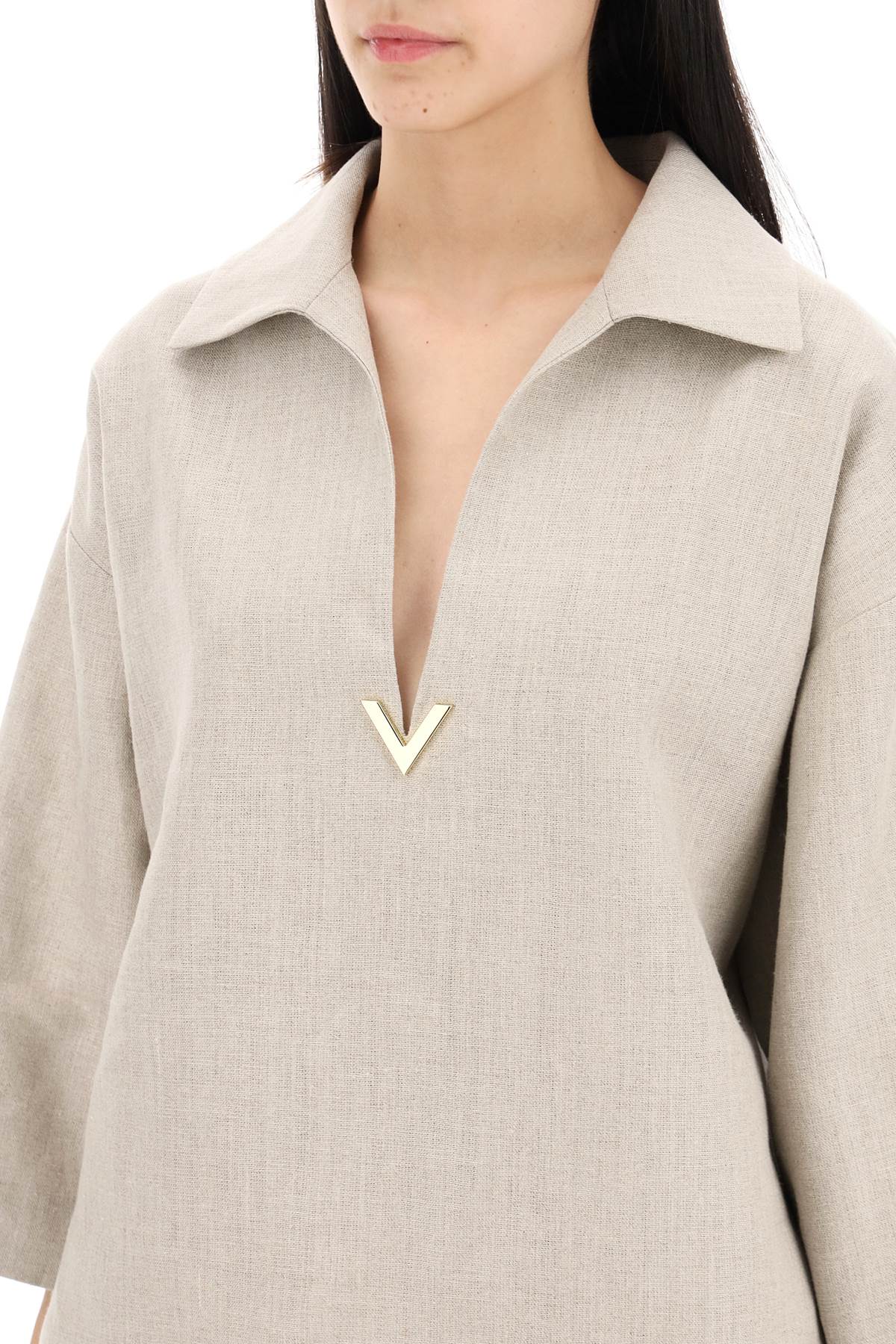 VALENTINO GARAVANI linen canvas tunic garment for