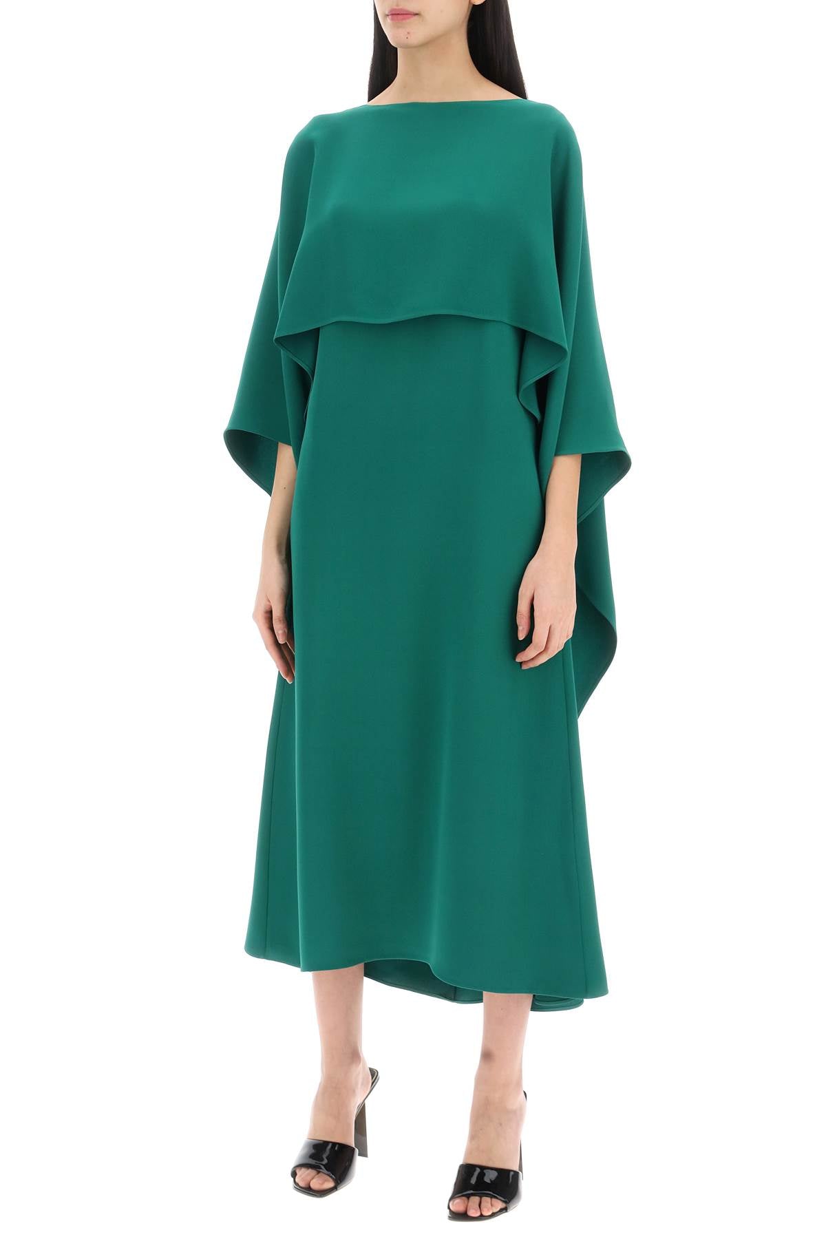 VALENTINO GARAVANI cady couture cape dress in