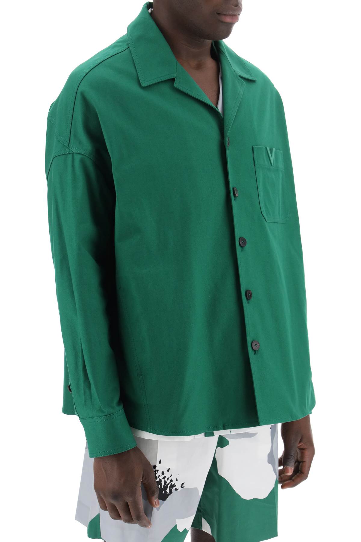 VALENTINO GARAVANI "canvas overshirt with v detail