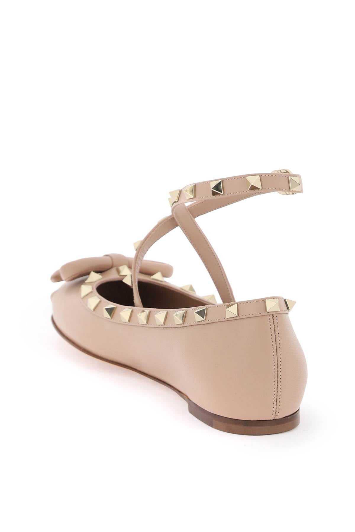 VALENTINO GARAVANI silk rockstud ballet flats