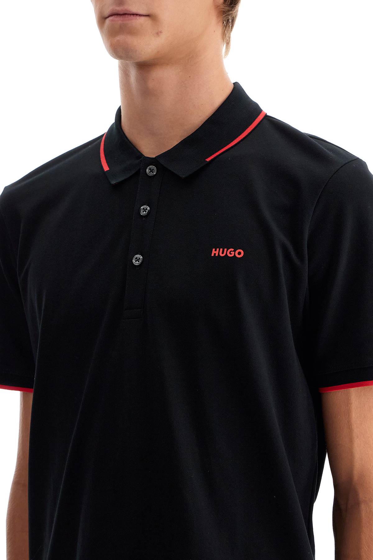 HUGO slim fit piqué polo shirt