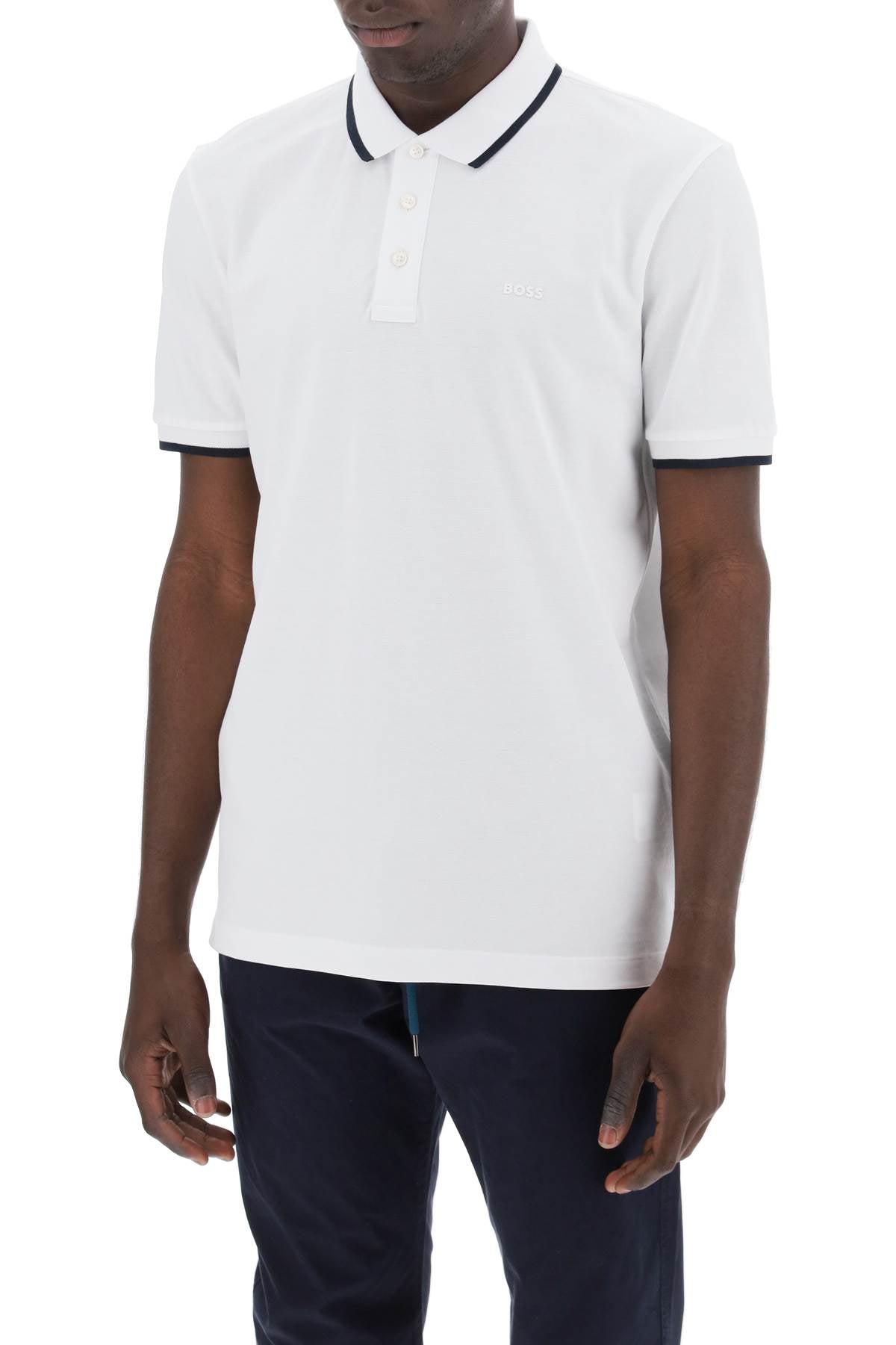 BOSS polo shirt with contrasting edges