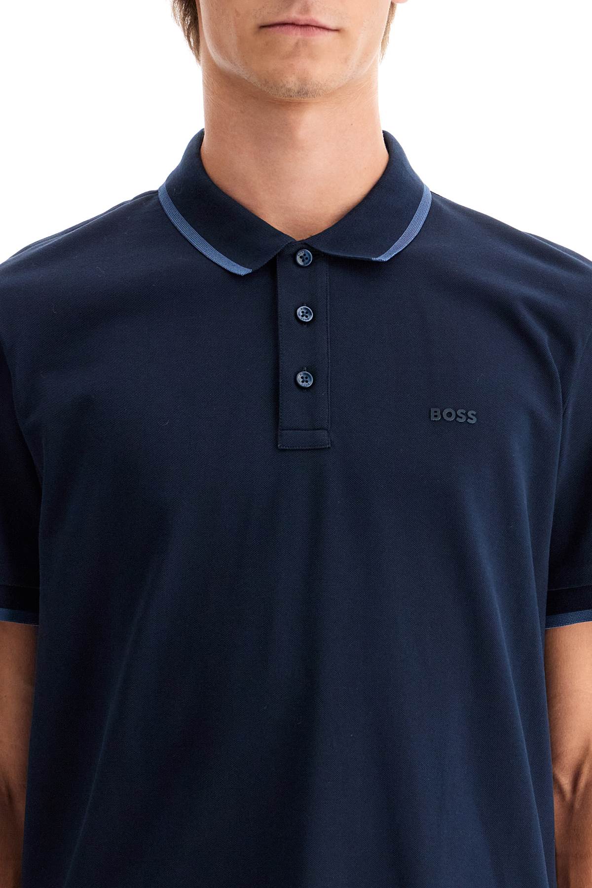 BOSS "contrast trim parlay polo shirt