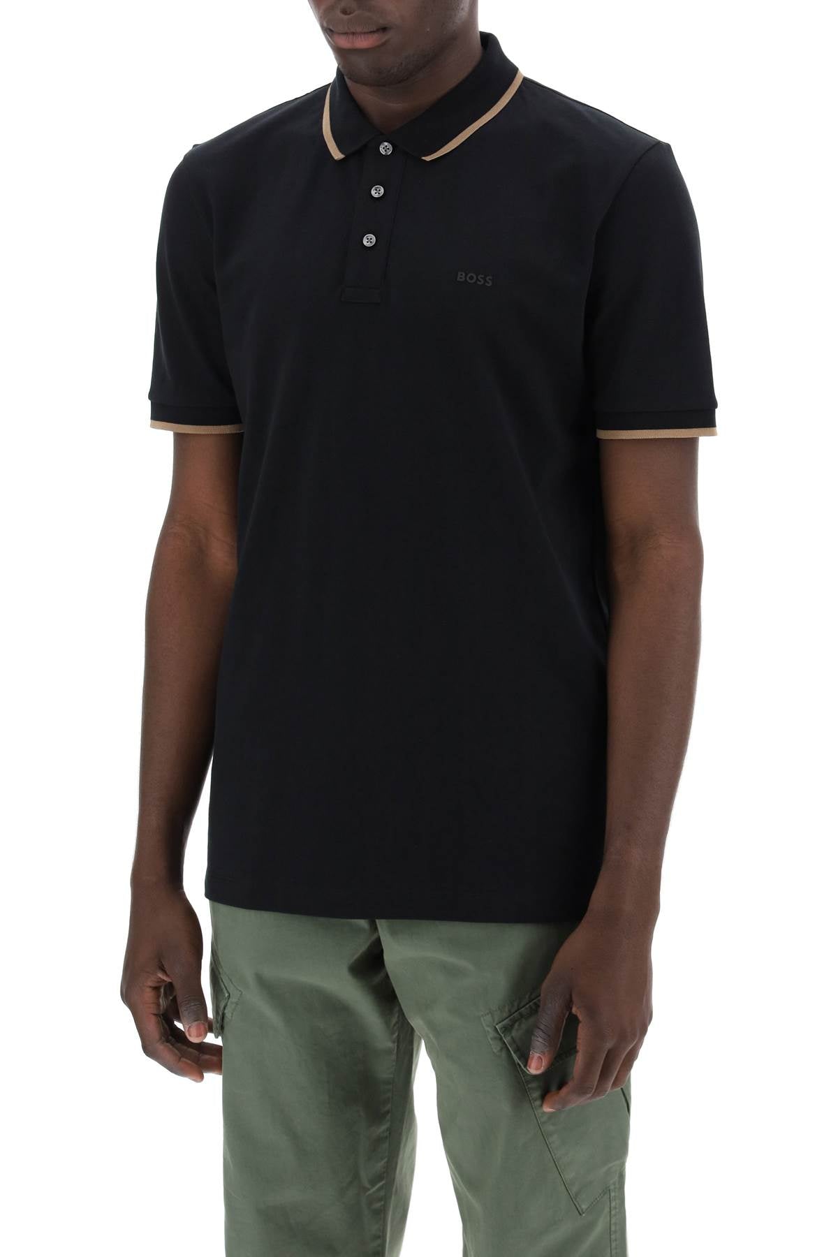 BOSS "contrast trim parlay polo shirt