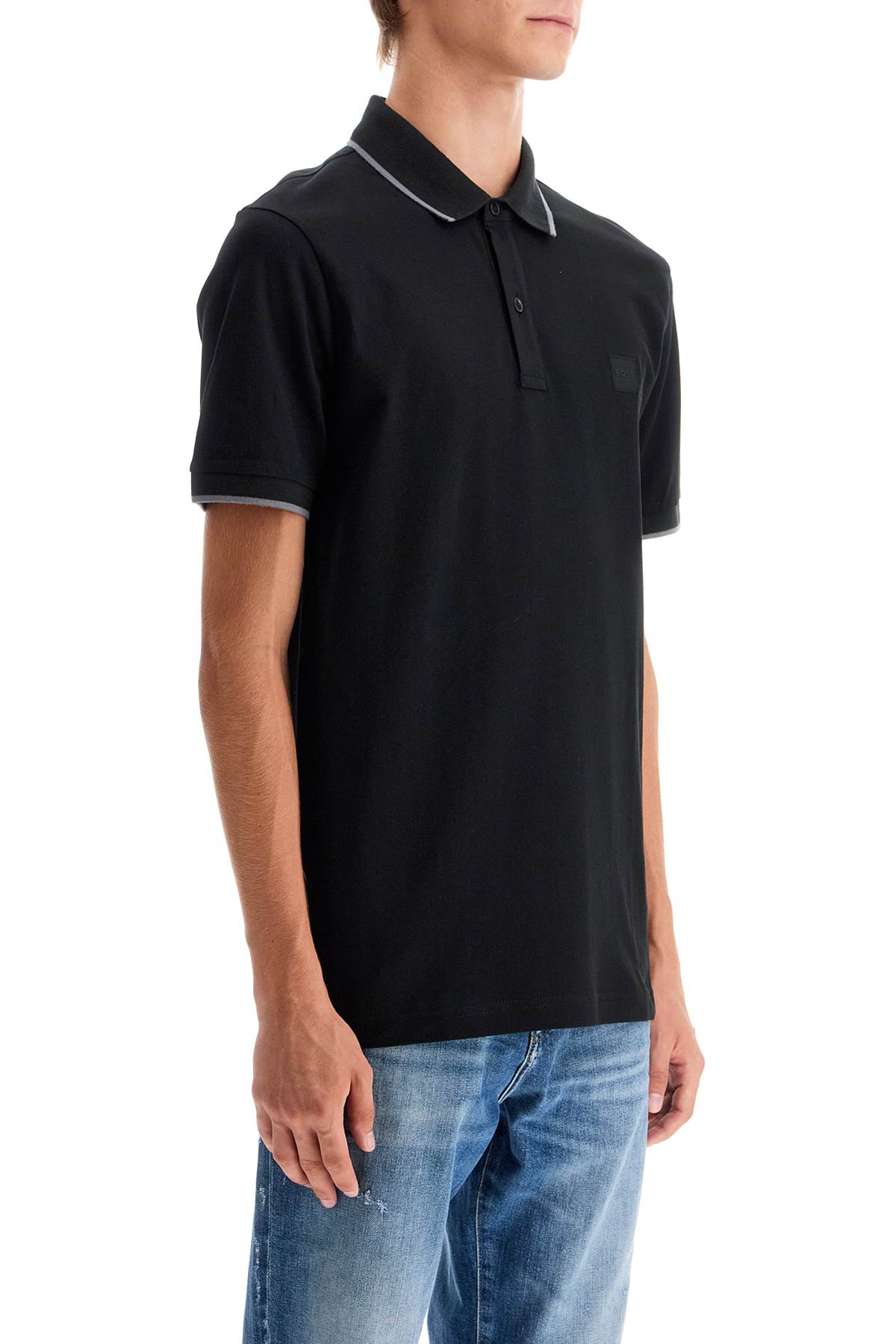 BOSS slim fit piqué polo shirt with tipped