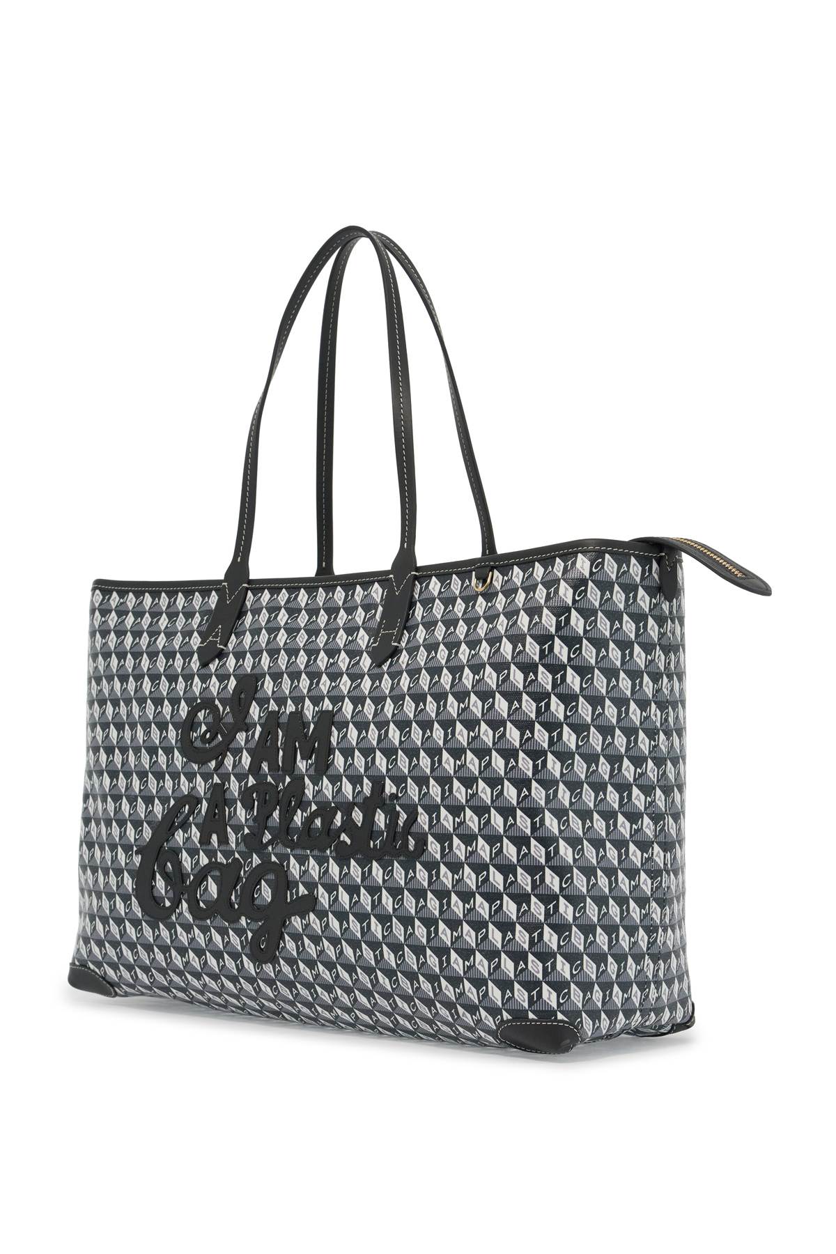 ANYA HINDMARCH i am a plastic bag zipped motif tote bag