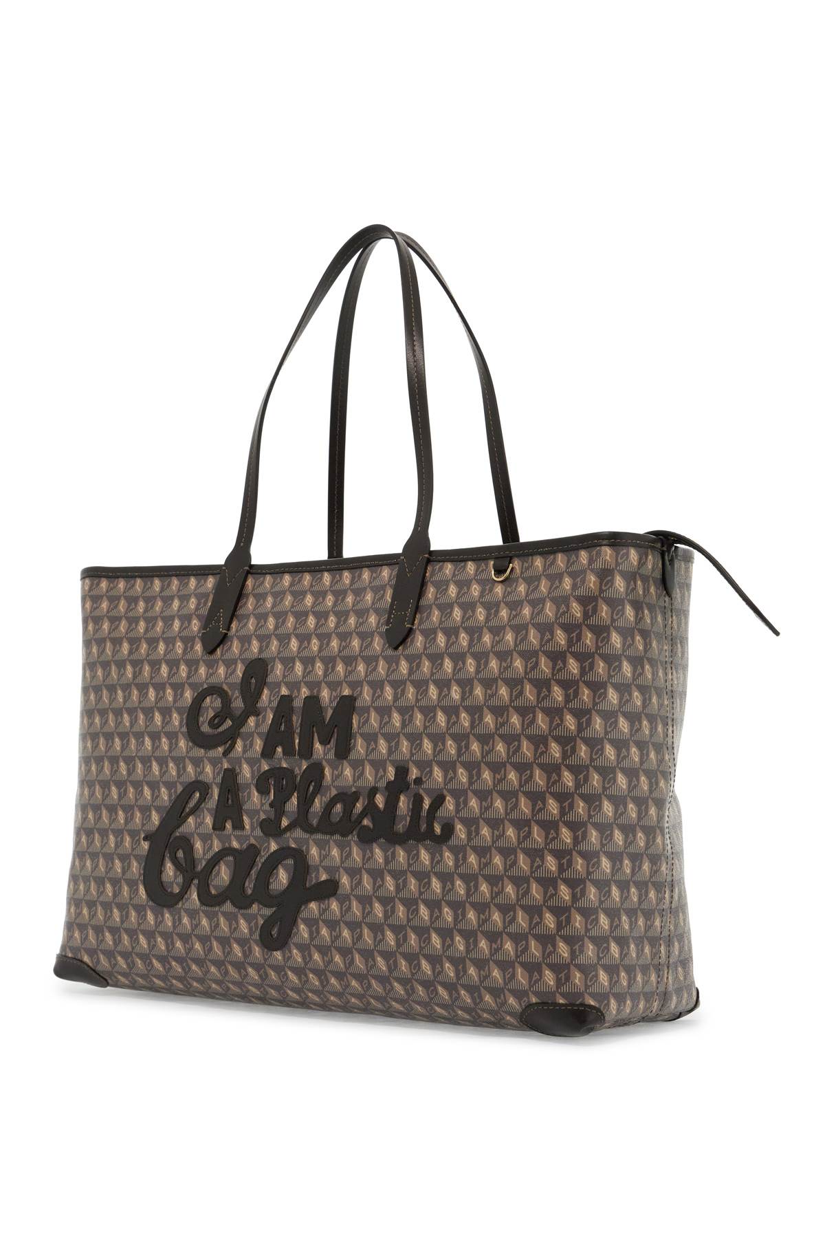 ANYA HINDMARCH i am a plastic bag zipped motif tote bag