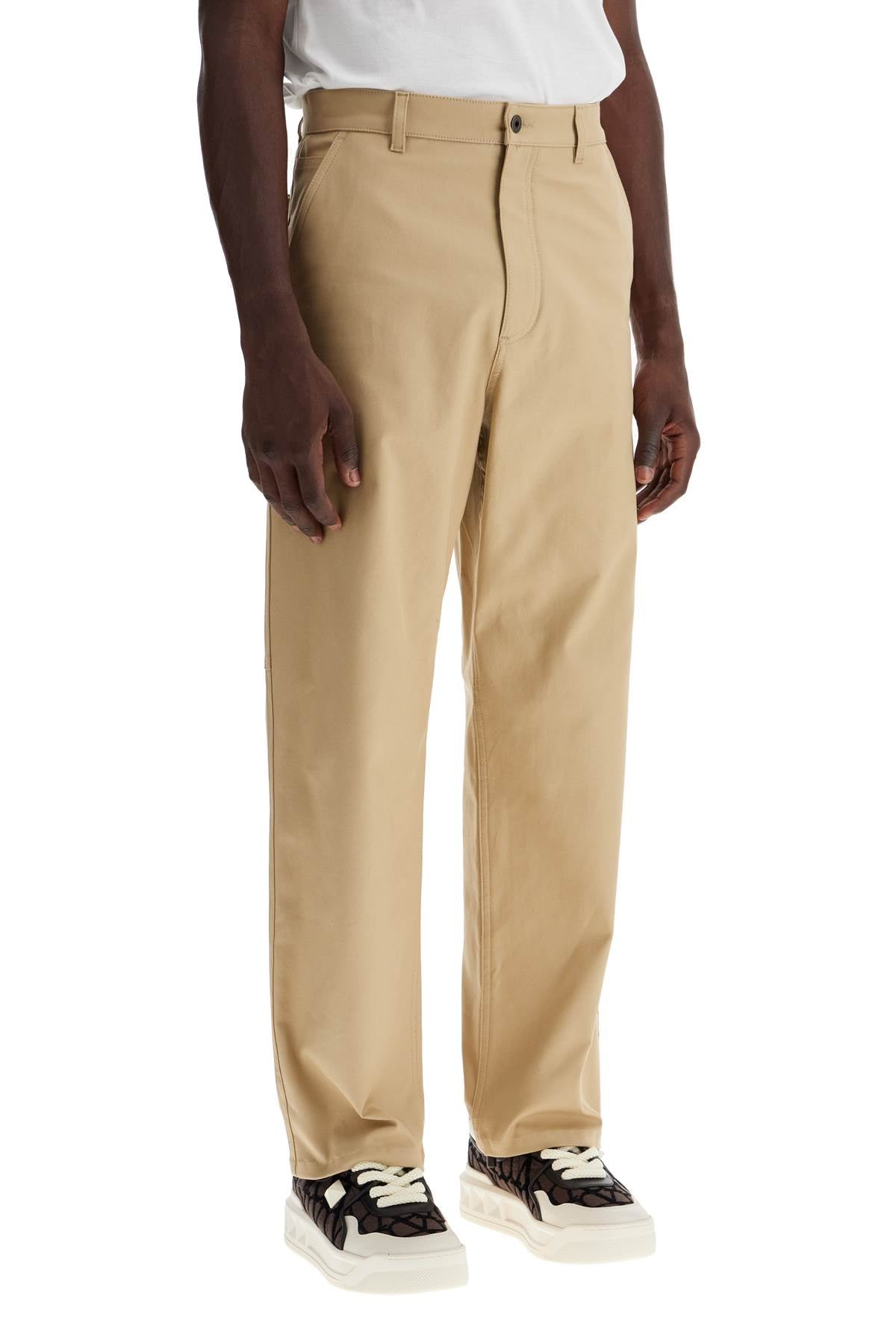 VALENTINO GARAVANI stretch canvas cargo pants for men.