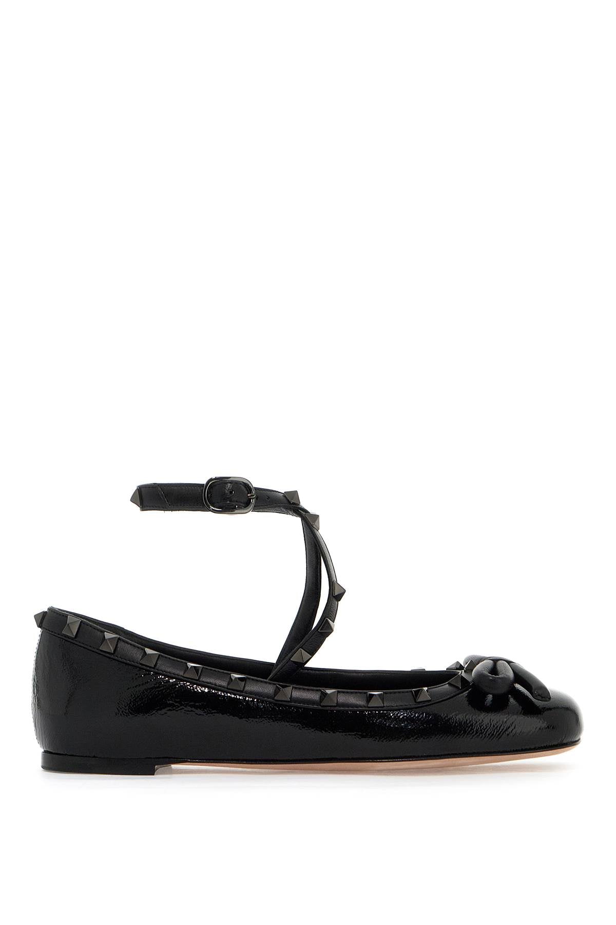 VALENTINO GARAVANI silk rockstud ballet flats