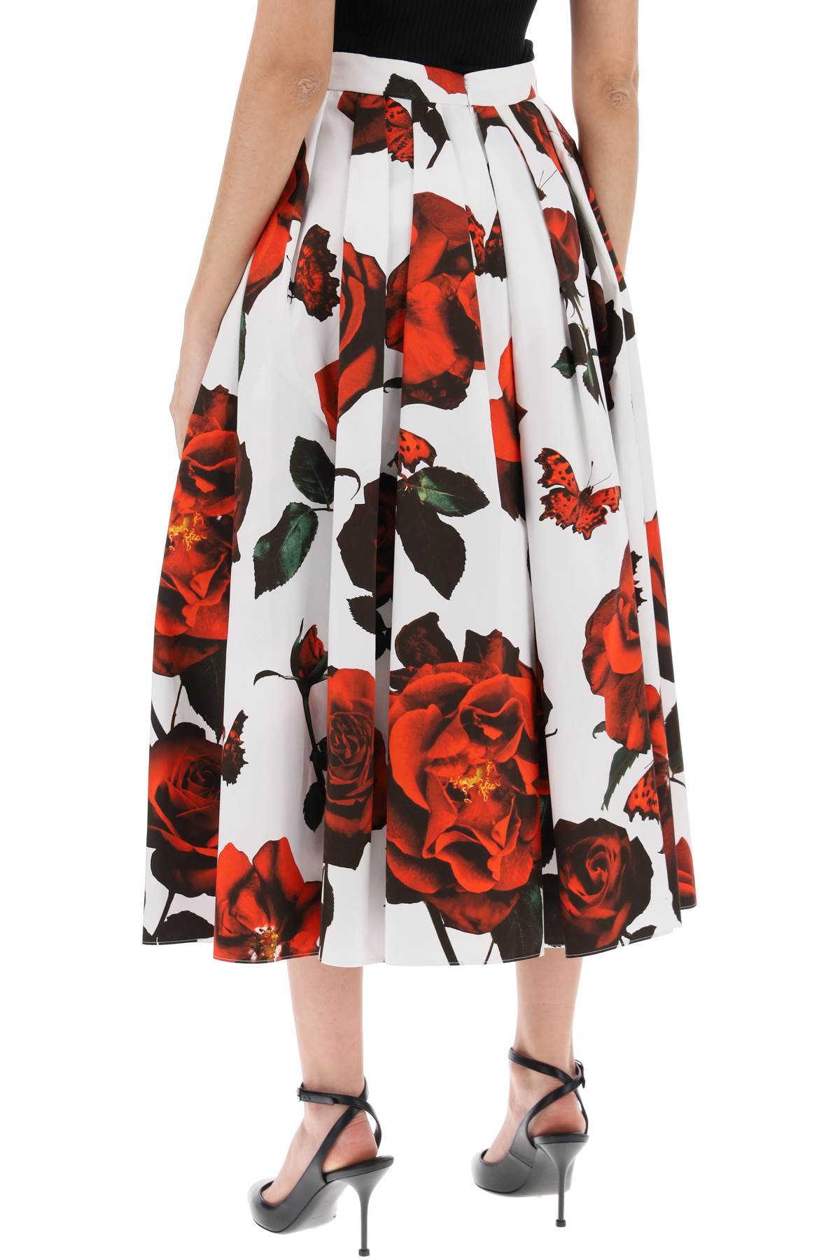 ALEXANDER MCQUEEN tudor rose pleated