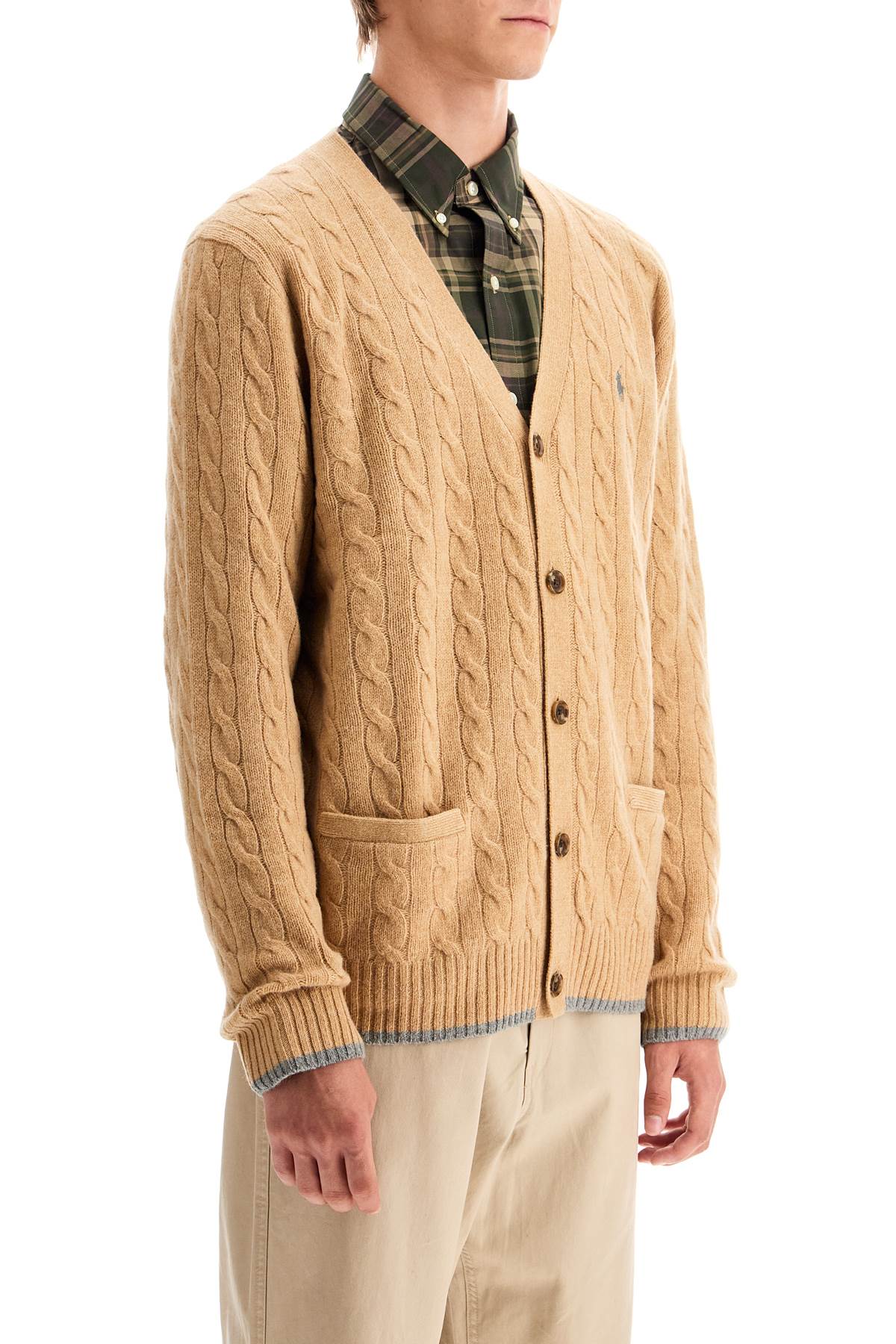 POLO RALPH LAUREN wool and cashmere braided cardigan