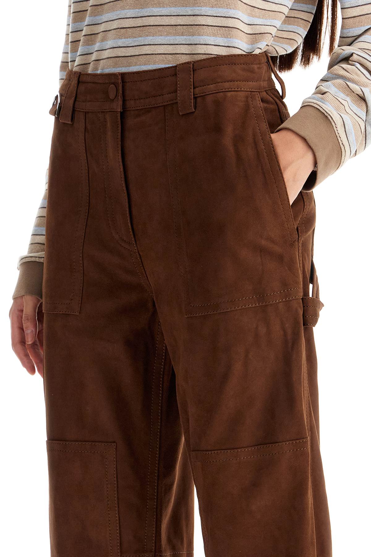 SAKS POTTS suede leather workwear pants