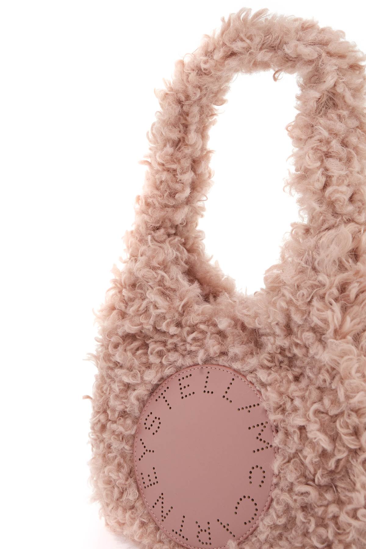 STELLA McCARTNEY small soft teddy hobo tote bag.