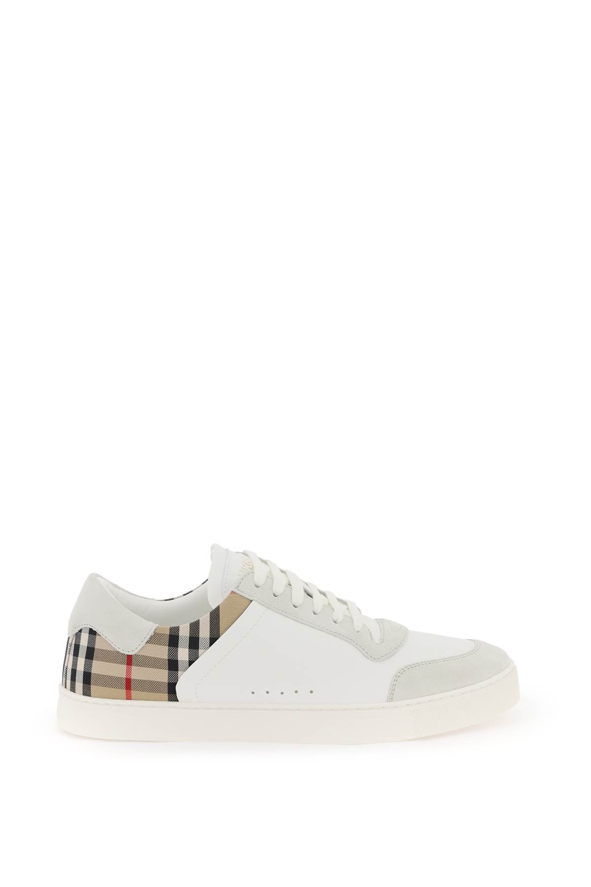 BURBERRY check leather sneakers